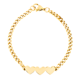 3 Hearts Chain Bracelet