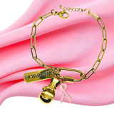 Breast Cancer Paperclip Bracelet