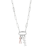 Breast Cancer Paperclip Necklace