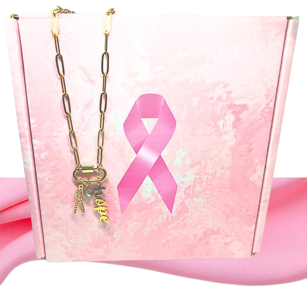 Breast Cancer Paperclip Necklace