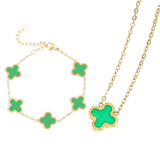 "Feeling Lucky" Clover Bracelet & Necklace Set