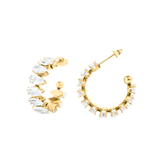 Glamorous Marquis CZ Open Hoop Earrings