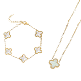 "Feeling Lucky" Clover Bracelet & Necklace Set
