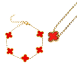 "Feeling Lucky" Clover Bracelet & Necklace Set
