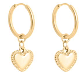 Heart Drop Huggie Earrings