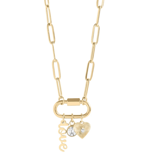 Paperclip Love & Faith Charm Necklace