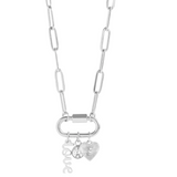 Paperclip Love & Faith Charm Necklace