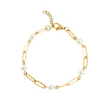 Pearl Paperclip Bracelet