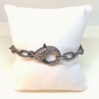 Gun Metal Cable Chain Smooth Oval Bracelet