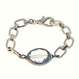 Rhodium Mixed Link Cable Bracelet