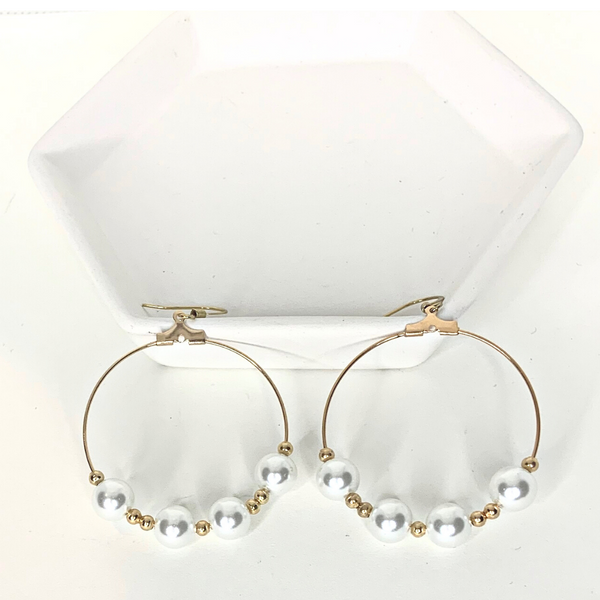 Pearl Wire Round Earrings 2