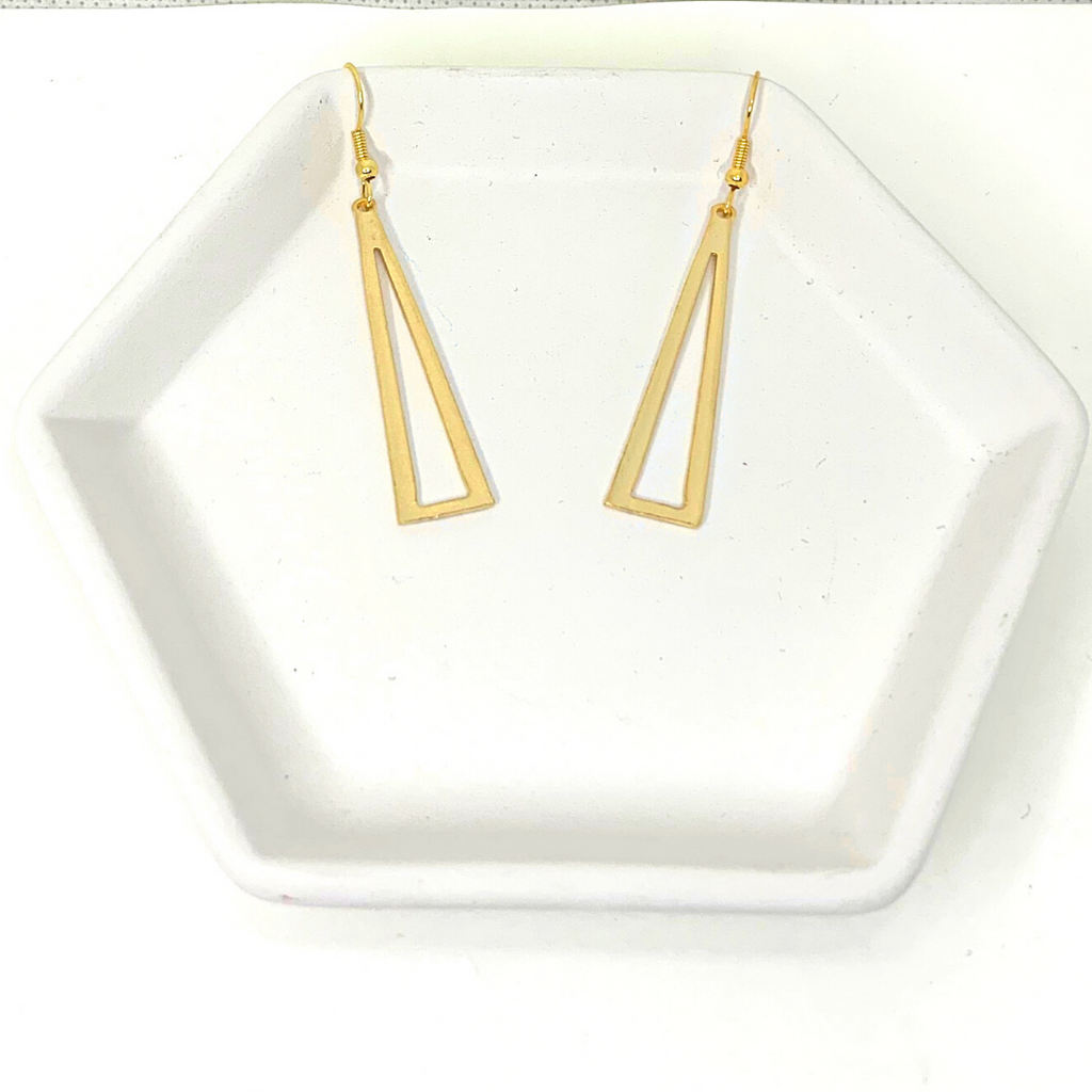Brass Triangle Earrings – Made U Smile Jewelry